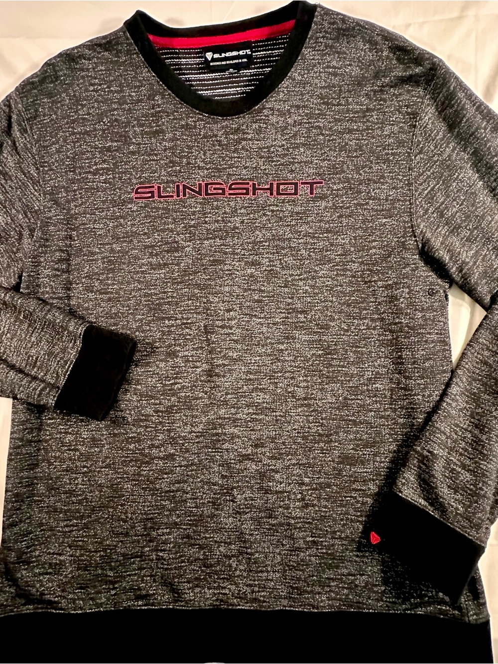 Men's Slingshot Gray Crewneck Sweater casual Ivy League preppy, streetwear Y2K